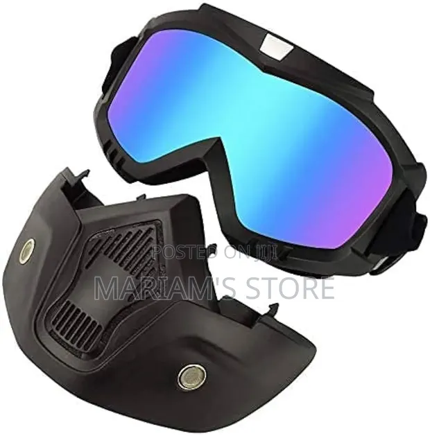 Motorcycle Goggles with Removable Ventilation Mask - 1