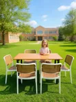 Lexus 6 Seater Wooden Foldable Dining Table and Chairs - 1