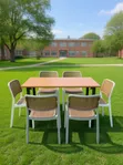 Lexus 6 Seater Wooden Foldable Dining Table and Chairs - 3
