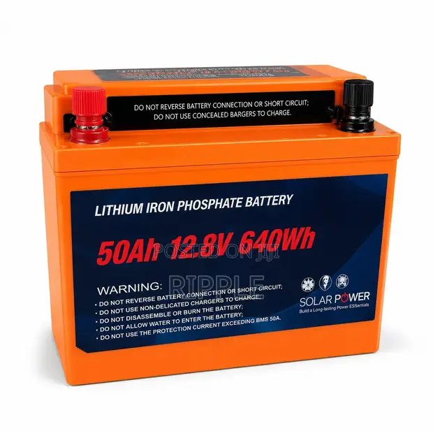640Wh LiFePO4 Lithium Battery 50Ah Solar Backup 12V - 1