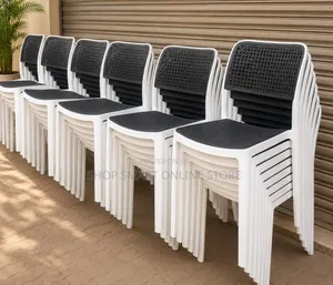 Ratten Outdoor Stackable Plastic Dining Chairs (Brand New)