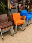 Brand New Heavy Duty Stackable Plastic Dining Chairs with Armrests - 2