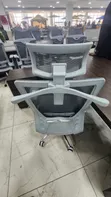 Gray Netted Office Chair with Headrest - 2