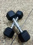 2.5kg Rubber Hex Dumbbells (Pair) - 1