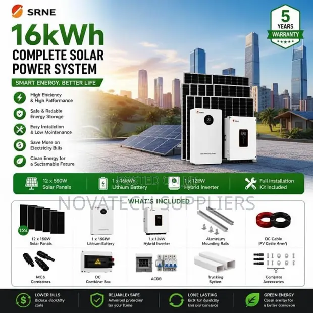 Heavy Duty 16kWh Hybrid Solar System with 12kVA Inverter - 1