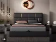 6x6 Gray Leather Bed Frame - 1