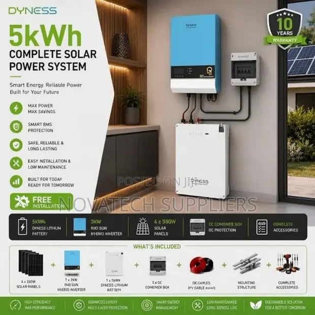 5kWh Dyness Solar System with 4x620W Mono Panels & Installation - 1