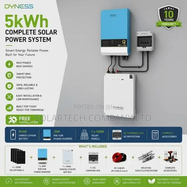 5kWh Dyness Solar System with 3kVA Hybrid Inverter - 1
