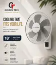 18-Inch Golden Tech Wall Fan with Remote Control - 2