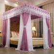 Mosquito Net Canopy with Double Layer Ruffle Bed Curtain - 4