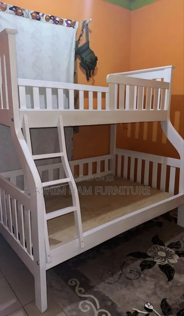 White Bending Double Decker Bed - 1