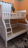 White Bending Double Decker Bed - 1