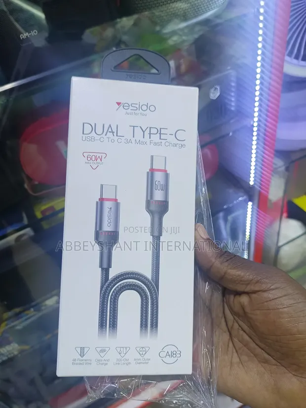 Yesido CA183 Type-C to C Fast Charging Cable (2m) - 1