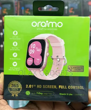 New Oraimo Watch 5 Lite Rose Gold Pink - 2.01" HD Screen
