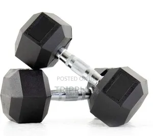 Pair of 30kg Rubber Coated Hex Dumbbells