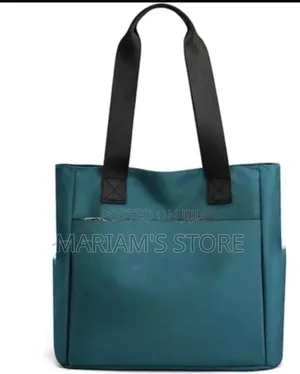 Blue Nylon Utility Tote with Four-Circle Logo