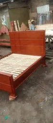Queen Size Wooden Bed Frame - Black and White Stripes - 2