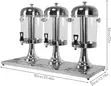 Triple Juice Dispenser - 3 Bucket, 24L, Stainless Steel - 2