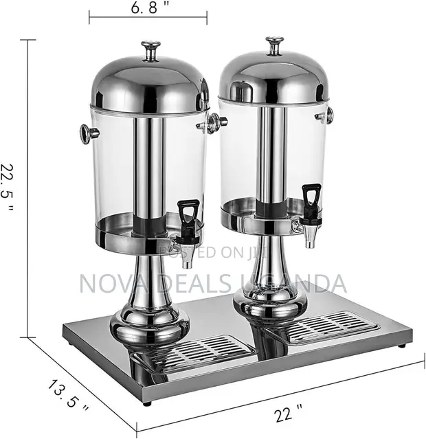 Commercial Stainless Steel Double Juice Dispenser 16L - 1