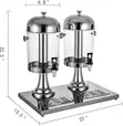 Commercial Stainless Steel Double Juice Dispenser 16L - 1