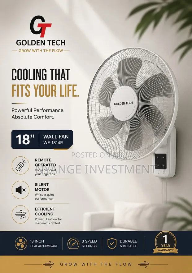 Golden Tech 18-Inch Wall-Mounted Fan (WF-1814R) - 1