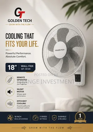 Golden Tech 18-Inch Wall-Mounted Fan (WF-1814R)