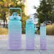 3-in-1 Motivational Water Bottle Set (2L/900ml/300ml) with Straw - 1