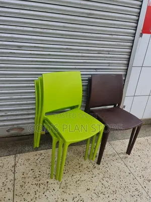 Stackable High-Backed Plastic Chairs (Set of 4)