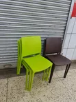 Stackable High-Backed Plastic Chairs (Set of 4) - 1