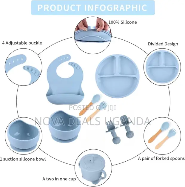 PCS Silicone Baby Feeding Set - 1