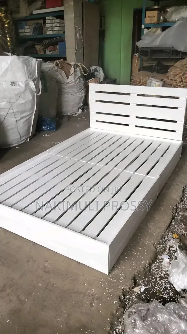 White Four by Six Pallet Bed Frame - 1