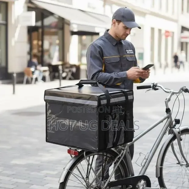 Large Insulated Food Delivery Bag - Black - 1