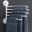 White Wall-Mounted 5-Bar Swing-Out Towel Rack - 2