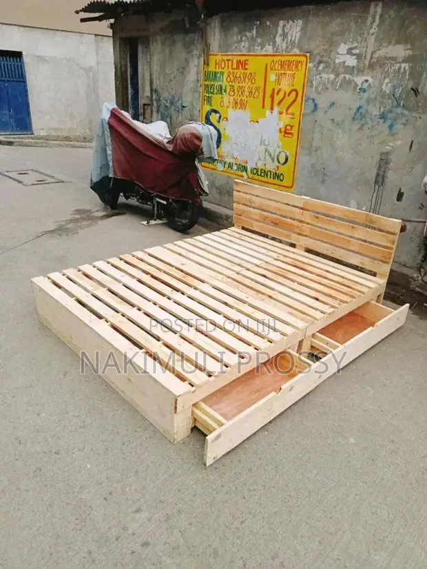 5x6 Pallet Bed with 2 Drawers - 1