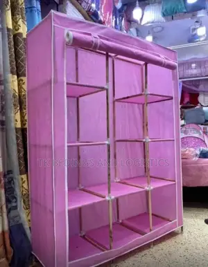 Wooden Wardrobe with Vertical Shelves