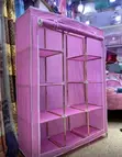 Wooden Wardrobe with Vertical Shelves - 2