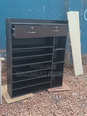 Black Shoe Rack with Drawers