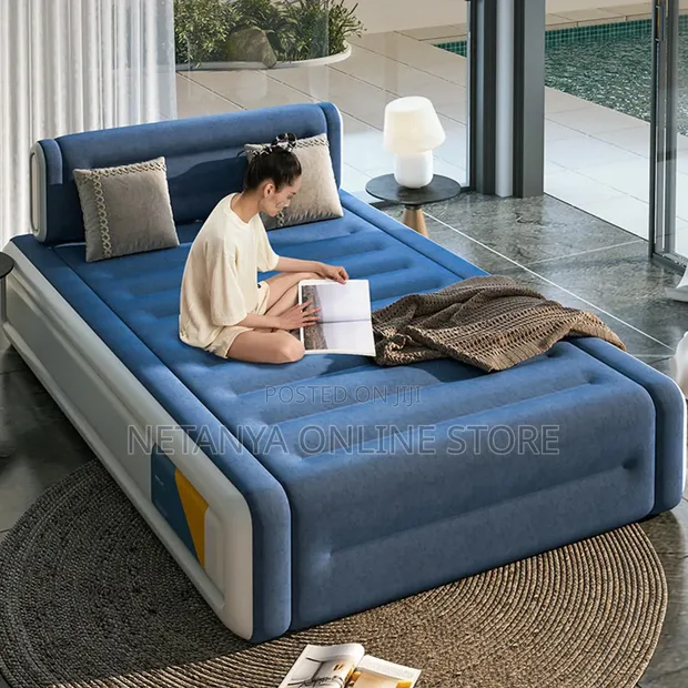 Thick & Sturdy Air Mattress with Built-in Pump - 1