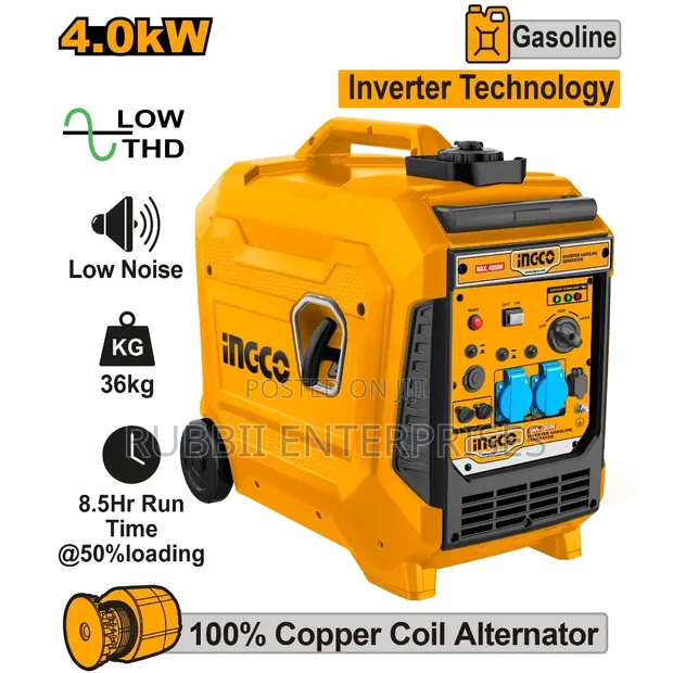 Ingco GEI47506E 4kW Silent Inverter Gasoline Generator - 1