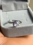 Split-Band Engagement Ring with Single Round Brilliant-Cut Stone - 1