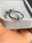 Heart-Shaped White Crystal Engagement Ring - Stainless Steel - 2