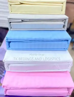 5x6 Plain Cotton Bedsheet Set with Pillow Cases