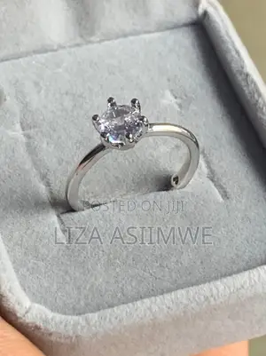 Solitaire Ring with 6-Prong Set Cubic Zirconia