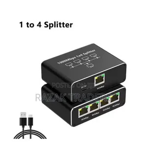 RJ45 Internet Splitter - 1 to 4 - 1000Mbps Gigabit Ethernet Hub
