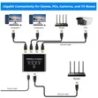 RJ45 Internet Splitter - 1 to 4 - 1000Mbps Gigabit Ethernet Hub - 3