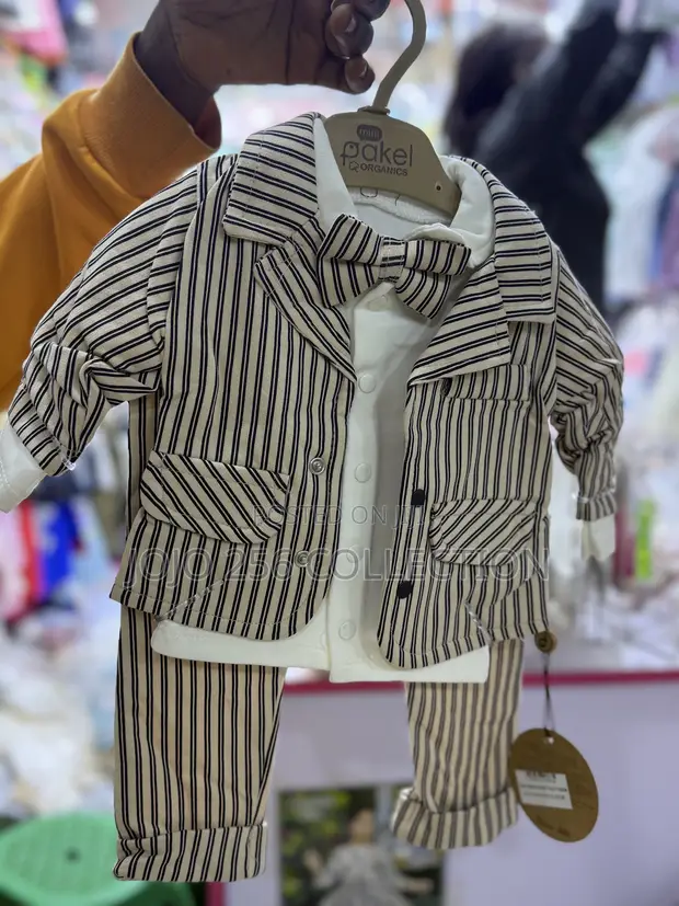 2XU Boys' Cotton Clothing Set - Brown Stripes - 1