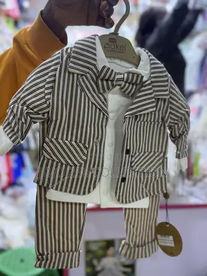 2XU Boys' Cotton Clothing Set - Brown Stripes