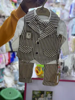 3pommes Brown Striped Coat Outfit