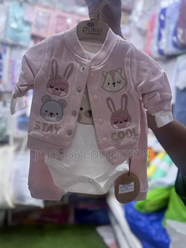 3pommes Pink Baby Girls Clothing Set - 1
