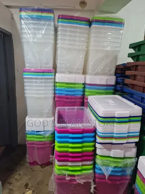 Multi-Color Stackable Plastic Storage Boxes